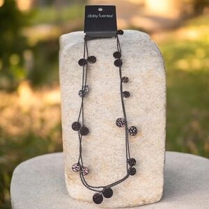 Daisy Fuentes Elegant Brown Disc Necklace